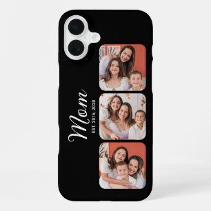 Coque iPhone 16 Plus Maman a établi un script moderne noir 3 Photo