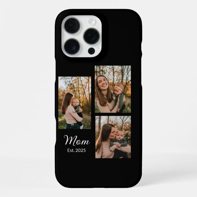 Coque iPhone Maman a établi un script noir 3 Photo (Verso)
