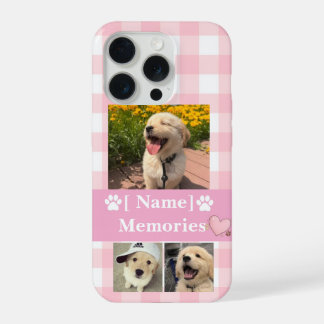 Coque iPhone 15 Pro Maman Chien Nom Personnalisé Collage de Photos Sou