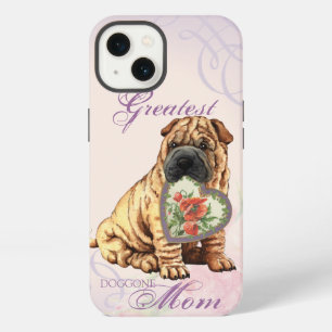 Etui iPhone 13 Maman coeur de Shar-Pei