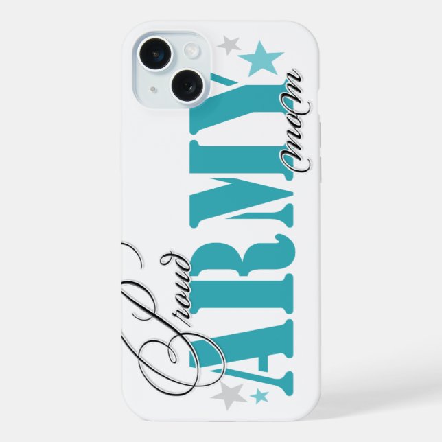 Coque iPhone Maman de l'armée fière (Verso)