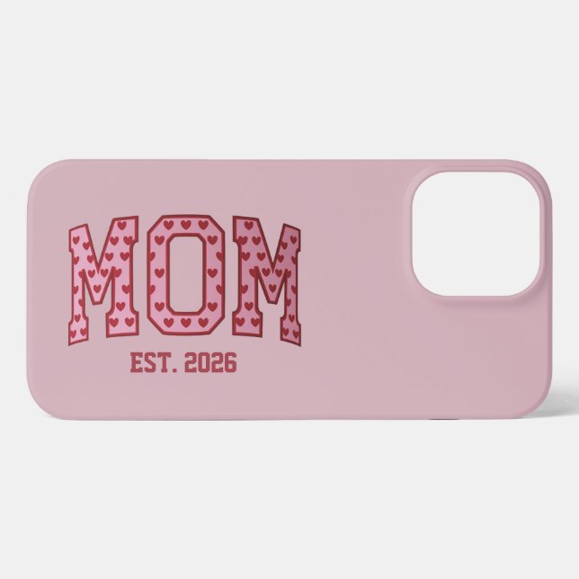Coque iPhone Maman Est 2026 Maman personnalisée Fête des Mères  (Verso Horizontal)