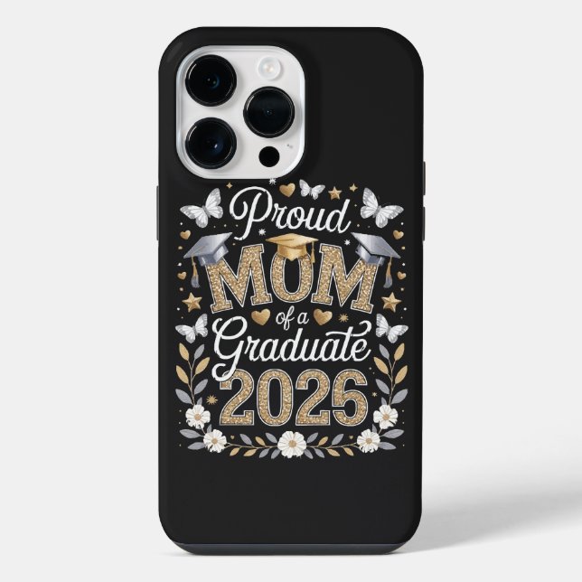 Coque iPhone Maman fière d'une diplômée de 2026 (Verso)