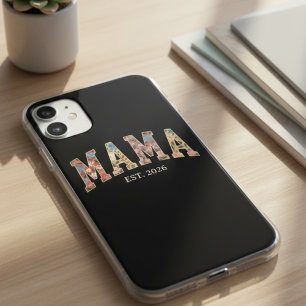 Coque iPhone 15 Pro Maman Floral Coloré Varsity Féminin Minimaliste
