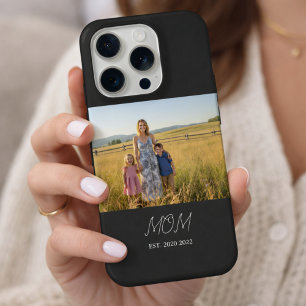 Coque iPhone 15 Pro Maman noire Établie Script Photo Case-Mate