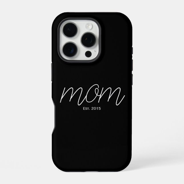 Coque iPhone Maman noire script établi (Verso)