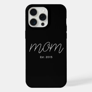 Coque iPhone 15 Pro Max Maman noire script établi
