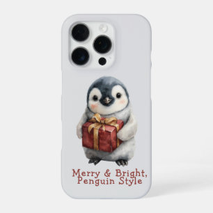 Coque iPhone 16 Pro Manchot de Noël Merry & Bright