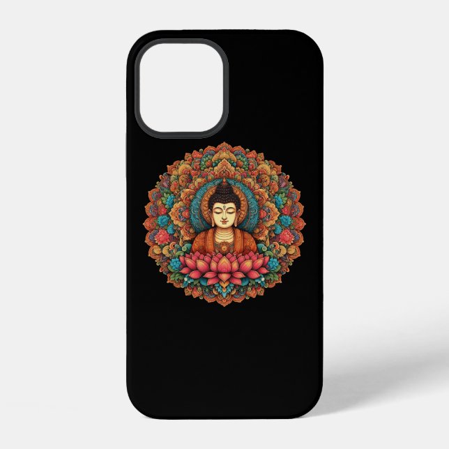 Coque iPhone Mandala avec bouddha (Verso)