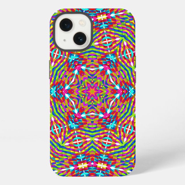 Coque iPhone Mandala bariolé embrouillé (Verso)