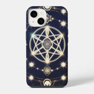 Coque Pour iPhone 14 Mandala du cycle lunaire céleste – Géométrie sacré