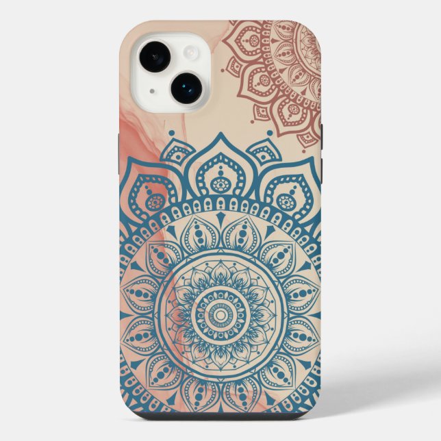 Coque iPhone Mandala sarcelle (Verso)