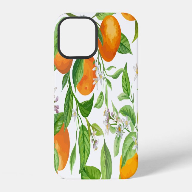 Coque iPhone Mandarin : motif coloré tropical (Verso)