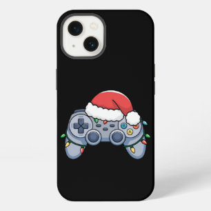 Etui iPhone 13 Manette de jeu vidéo chapeau de Noël de père Noël