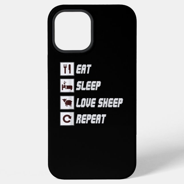 Coque iPhone Manger dormir aimer mouton répéter | Cadeau de cit (Verso)