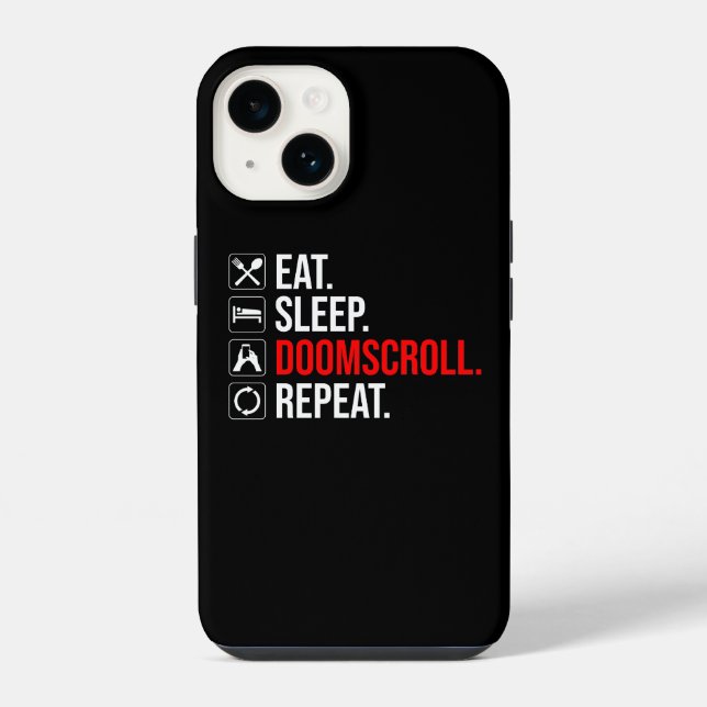Coque iPhone Manger. Dormir. Faire défiler les mauvaises nouvel (Verso)
