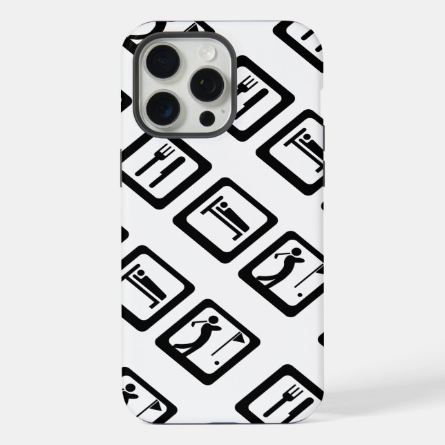 Coque iPhone Manger Dormir Golf (Verso)