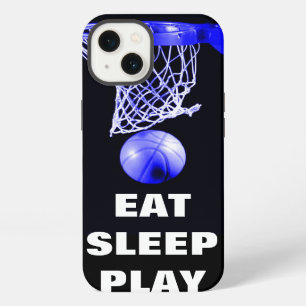Etui iPhone 13 Manger Dormir Jouer Basket-ball Bleu Noir