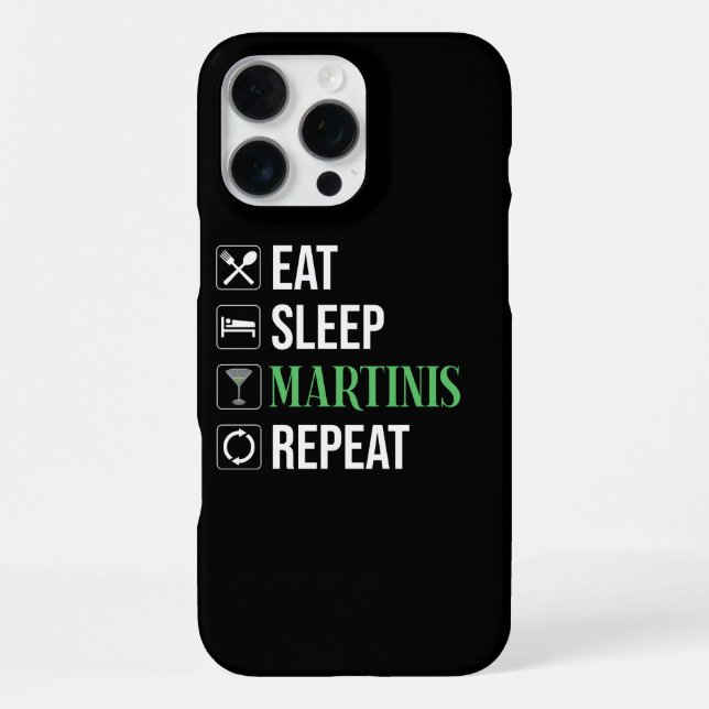 Coque iPhone Manger. Dormir. Martinis. Répéter. (Verso)