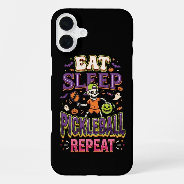 Coque iPhone Manger Dormir Pickleball Répéter Pickleball (Verso)