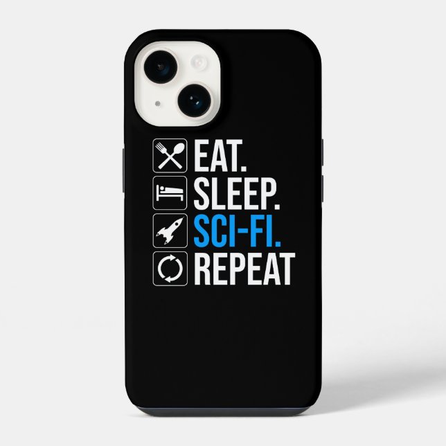 Coque iPhone Manger Dormir Sci-Fi Répéter (Verso)