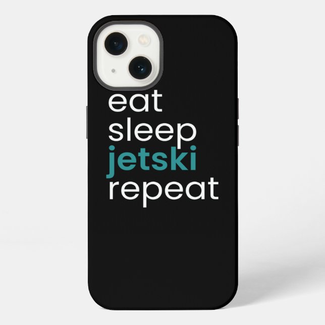 Coque iPhone Manger Sleep Jetski Repeat (Verso)