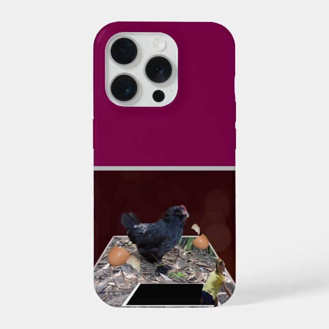 Coque iPhone Mangeur d'oeufs de poule géant, (Verso)
