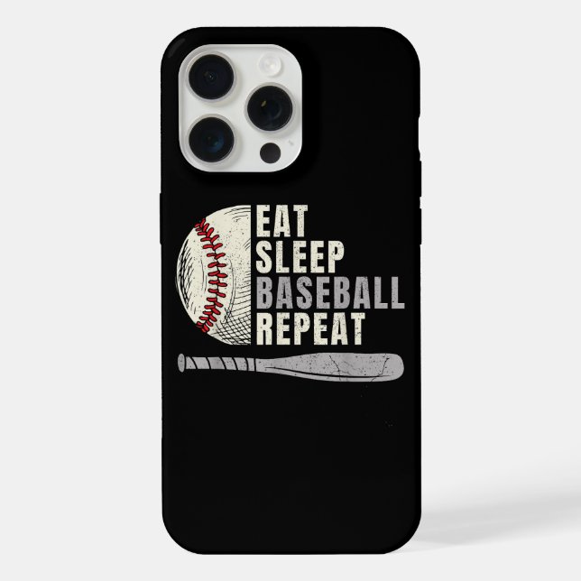 Coque iPhone Mangez Sleep Baseball Répéter Funny Baseball Playe (Verso)