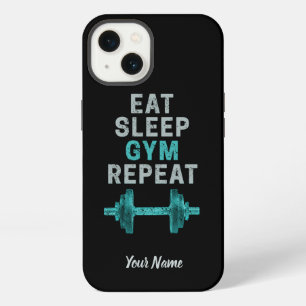 Etui iPhone 13 Mangez Sleep Gym Répéter Gymnastique Vintage Pour