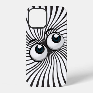 Coque iPhone 12 Manie du globe oculaire sur fond blanc
