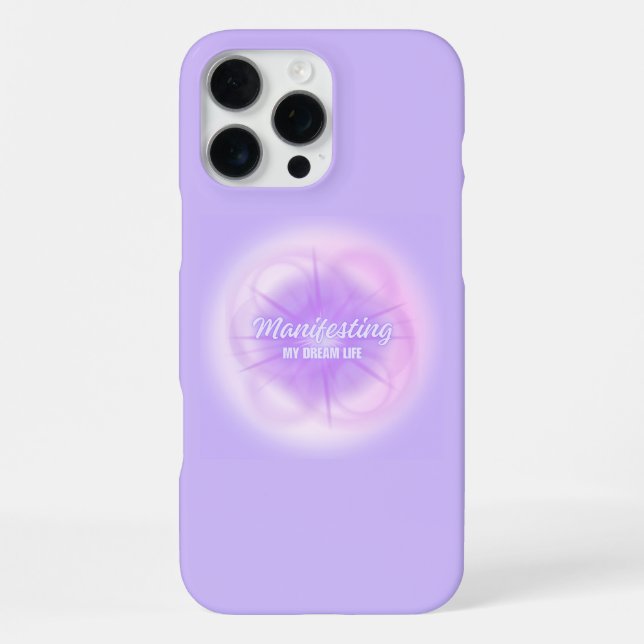 Coque iPhone Manifestation de ma vie de rêve Aura Violet Brilla (Verso)