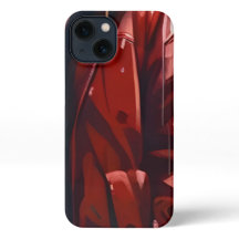 Manteau d'hiver rouge iPhone 13 Slim Fit Coque, br