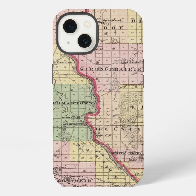 Coque iPhone Map of Juneau and Adams counties (Verso)