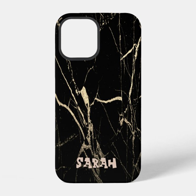 Coque iPhone Marble noir (Verso)