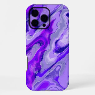 Coque iPhone 16 Pro Max Marbre Abstrait Coloré Violet Pourpre Améthyste