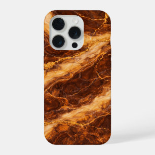 Coque iPhone 15 Pro Marbre au beurre de cacahuète et chocolat avec vei