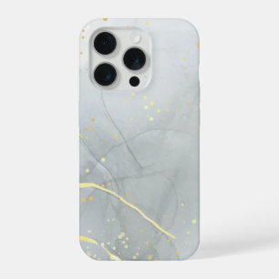 Coque iPhone 15 Pro Marbre Blanc Chic Paillettes
