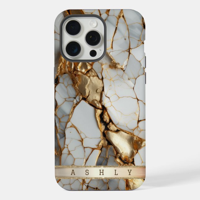 Coque iPhone Marbre blanc élégant moderne (Verso)