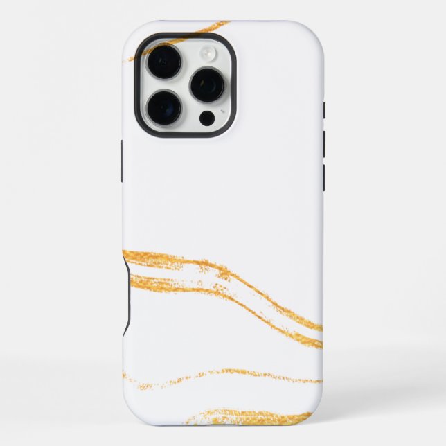 Coque iPhone Marbre Blanc et Doré  (Verso)