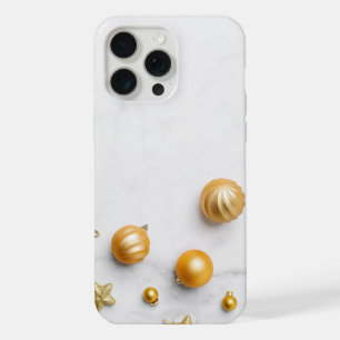 Coque iPhone 15 Pro Max Marbre blanc et or élégant