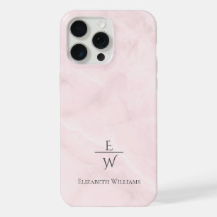 Coque iPhone 15 Pro Max Marbre blanc et rose poussiéreux pailleté personna