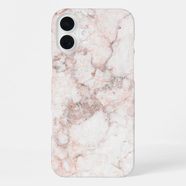 Coque iPhone Marbre blanc rose (Verso)