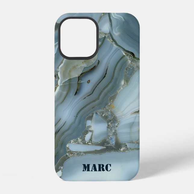 Coque iPhone Marbre Bleu (Verso)