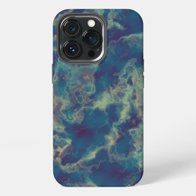 Coque iPhone Marbre Bleu 2 (Dos)