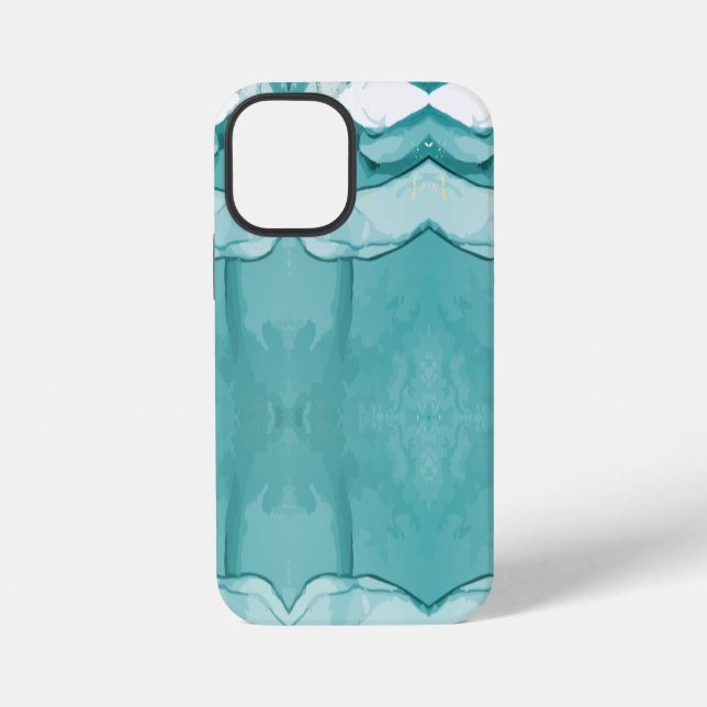 Coque iPhone Marbre bleu clair motif élégant moderne (Verso)