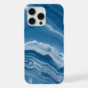 Coque iPhone 15 Pro Max Marbre bleu poussiéreux en pierre moderne