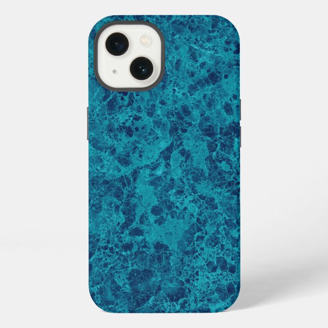 Coque iPhone Marbre bleu Terrazzo Texture (Verso)