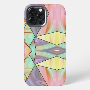 Etui iPhone 13 Pro Max Marbre coloré rose violet bleu Moderne esthétique