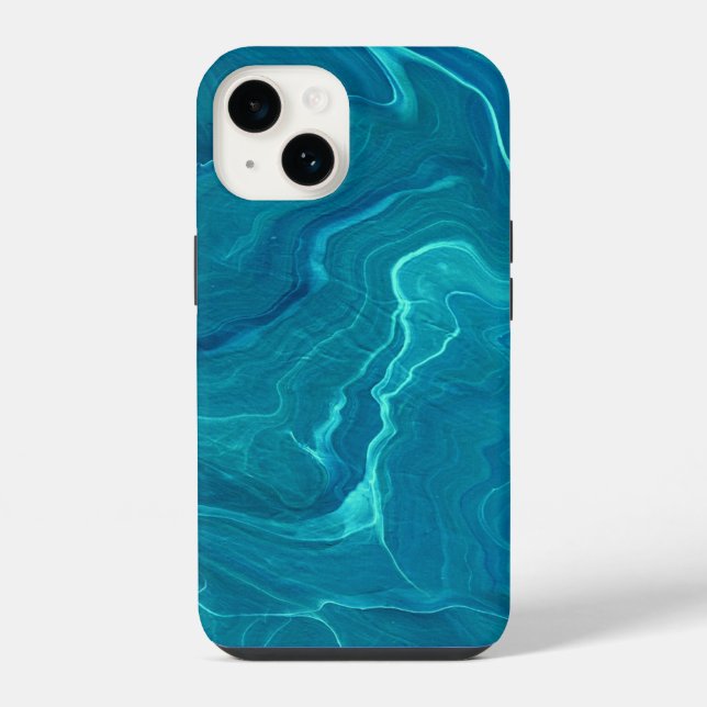 Coque iPhone Marbre de marbre vert de mer (Verso)