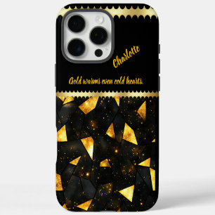 Coque iPhone 16 Pro Max Marbre doré éclatant dans le noir